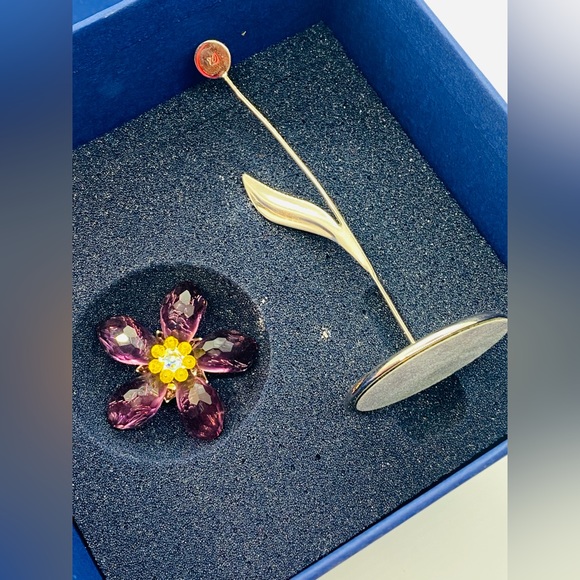 Swarovski Crystal Paradise Deoli Flower Amethist Original Box Swan Signed 677619 - Picture 13 of 16